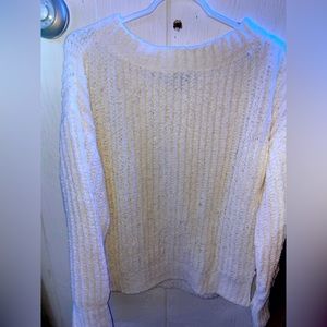 White cream colored Express Chenille Sweater size small